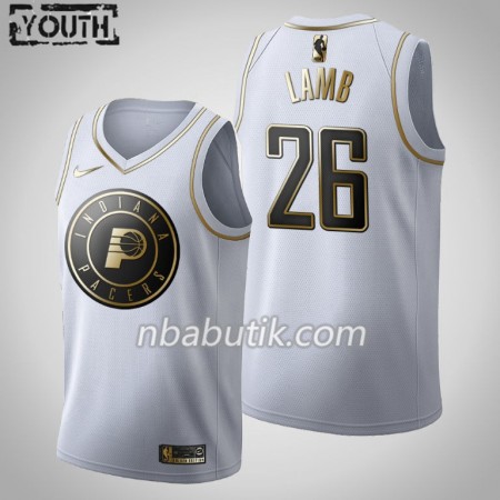 NBA Børn Trøje Indiana Pacers Jeremy Lamb 26 Nike 2019-20 Hvid Golden Edition Swingman